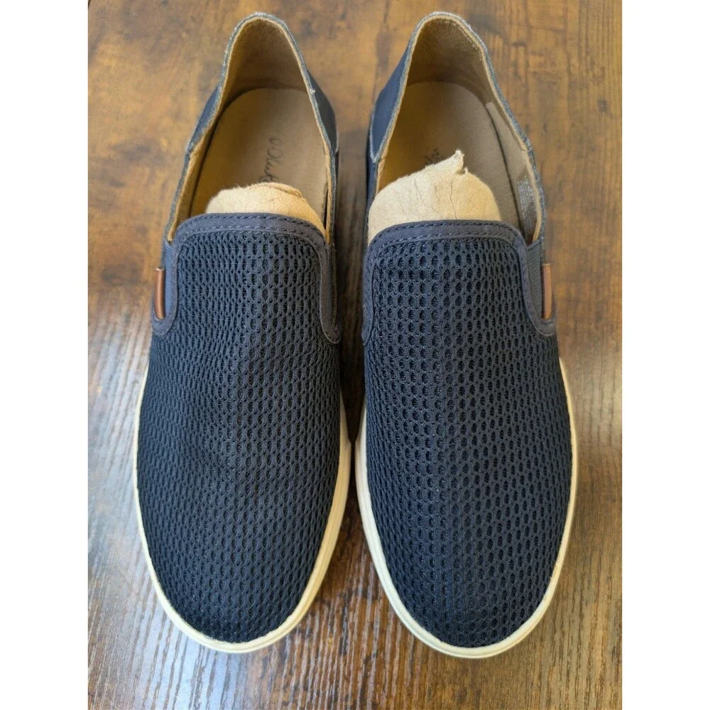 OluKai Pehuea Womens 8.5 Slip On Sneakers Navy Trench Blue Mesh Shoes 20271
